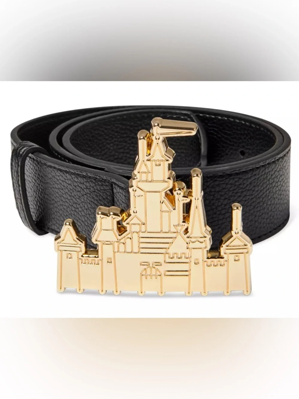 NEW Disney Theme Parks Fantasyland Castle Gold Belt Size L/XL